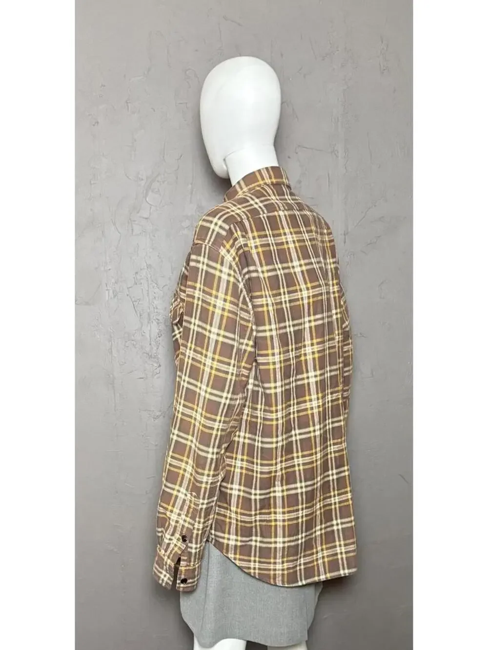 Vintage Brown Plaid Soft 100% Cotton Flannel Shirt from JCREW size XL